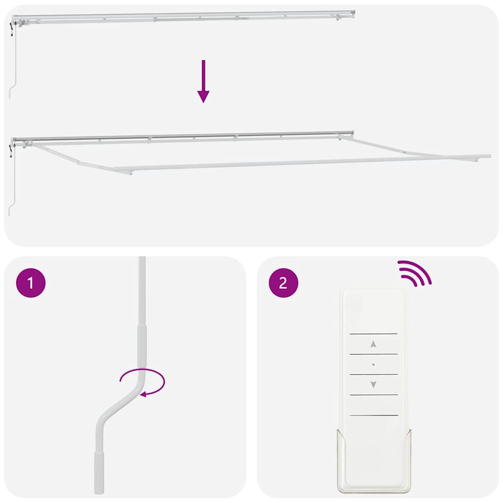 Markise Weiß 6 x 3 m Metall